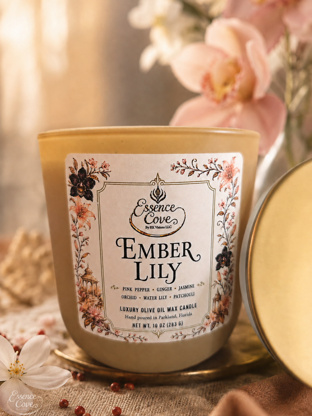 Ember Lily Luxury Olive Oil Wax Candle – 10 oz