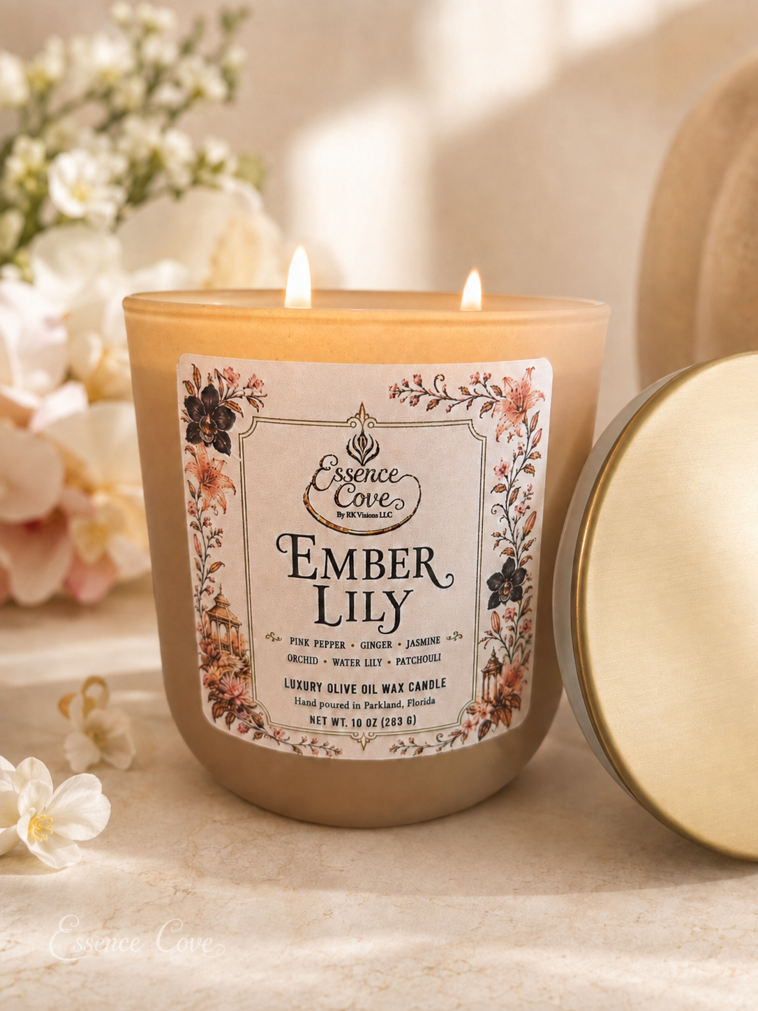 Ember Lily Luxury Olive Oil Wax Candle – 10 oz