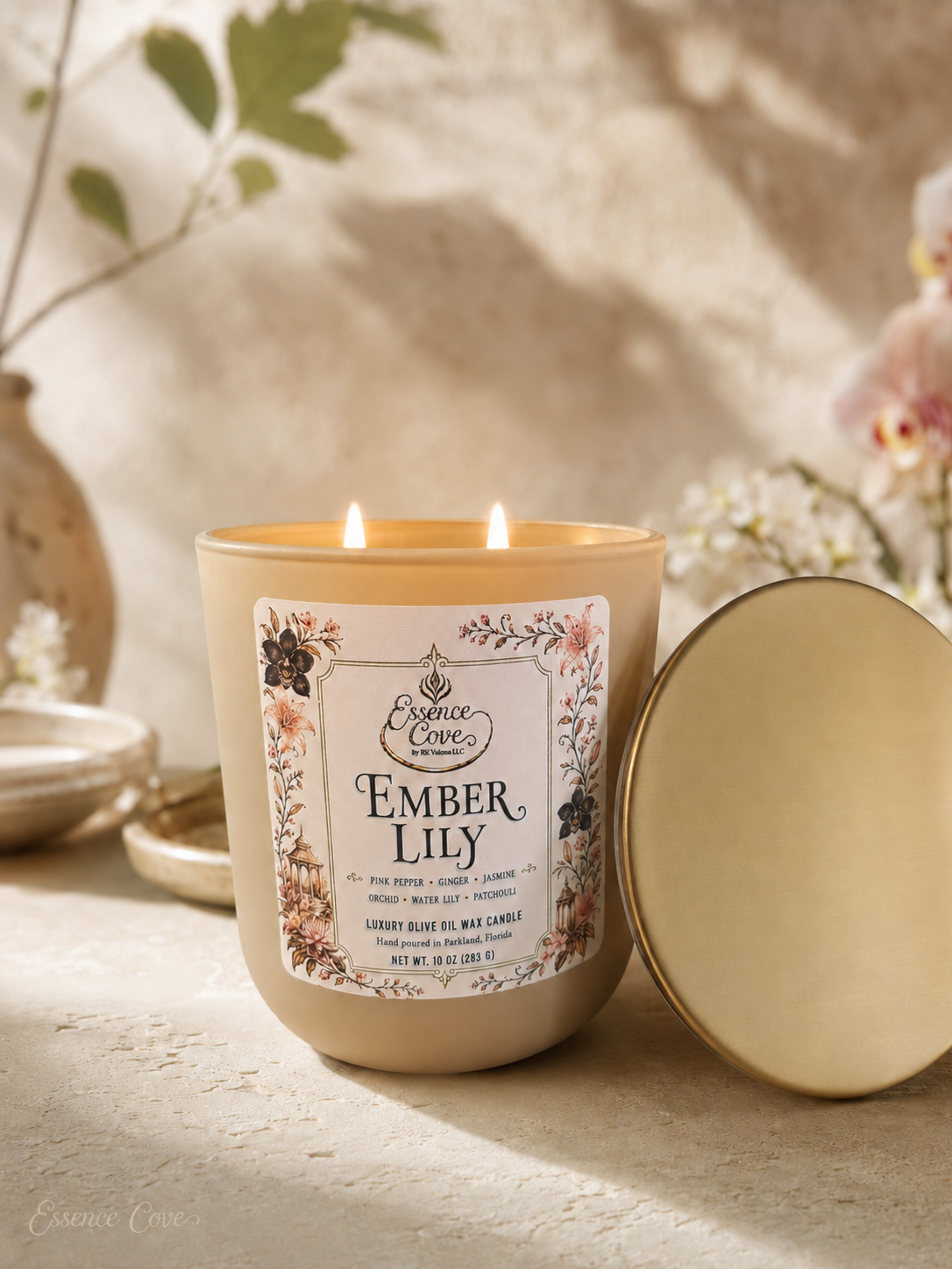 Ember Lily Luxury Olive Oil Wax Candle – 10 oz