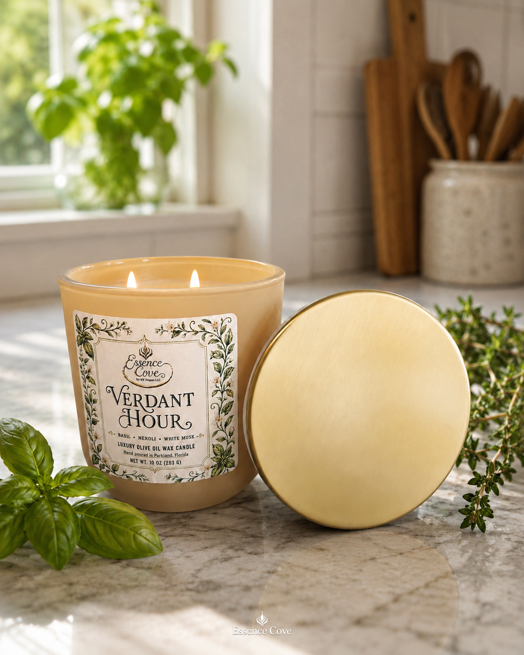 Verdant Hour Luxury Olive Oil Wax Candle – 10 oz