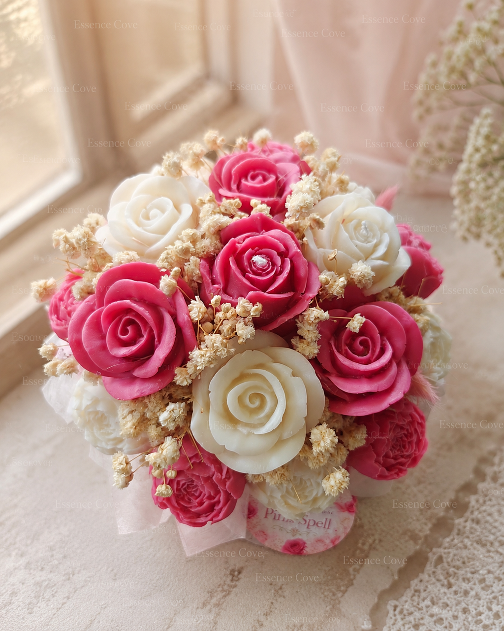 Wax Flower Boxes | Hand poured Coconut Soy Floral Bouquet