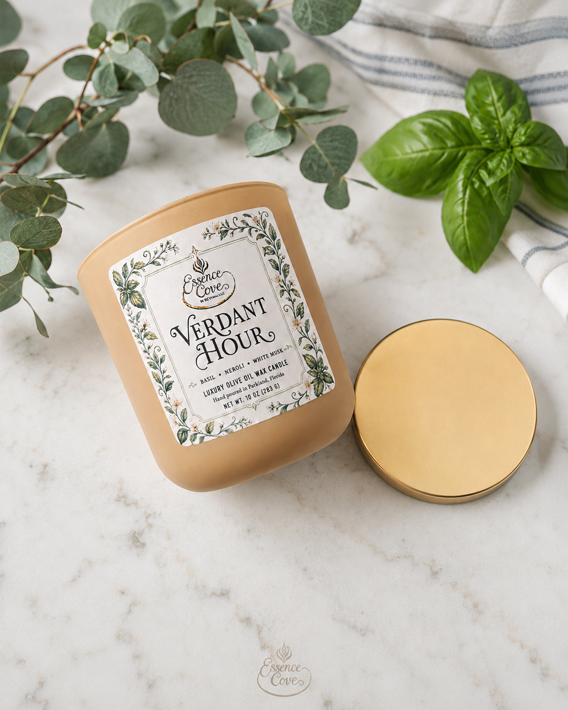 Verdant Hour Luxury Olive Oil Wax Candle – 10 oz