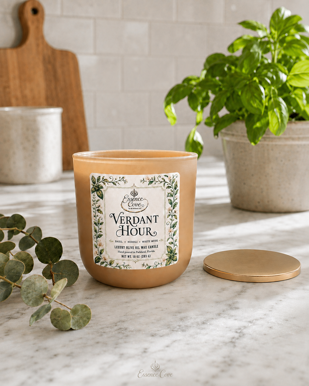 Verdant Hour Luxury Olive Oil Wax Candle – 10 oz