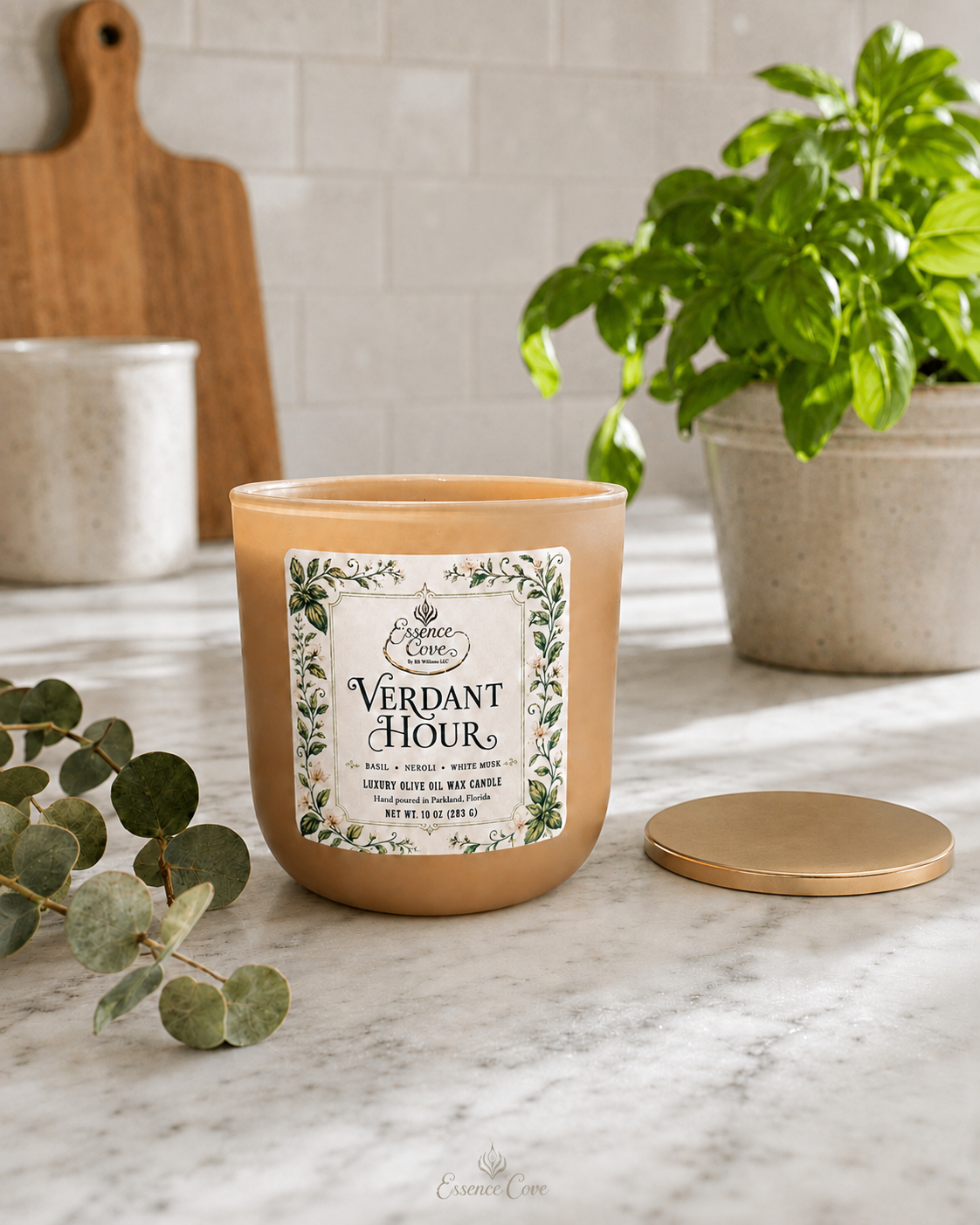 Verdant Hour Luxury Olive Oil Wax Candle – 10 oz