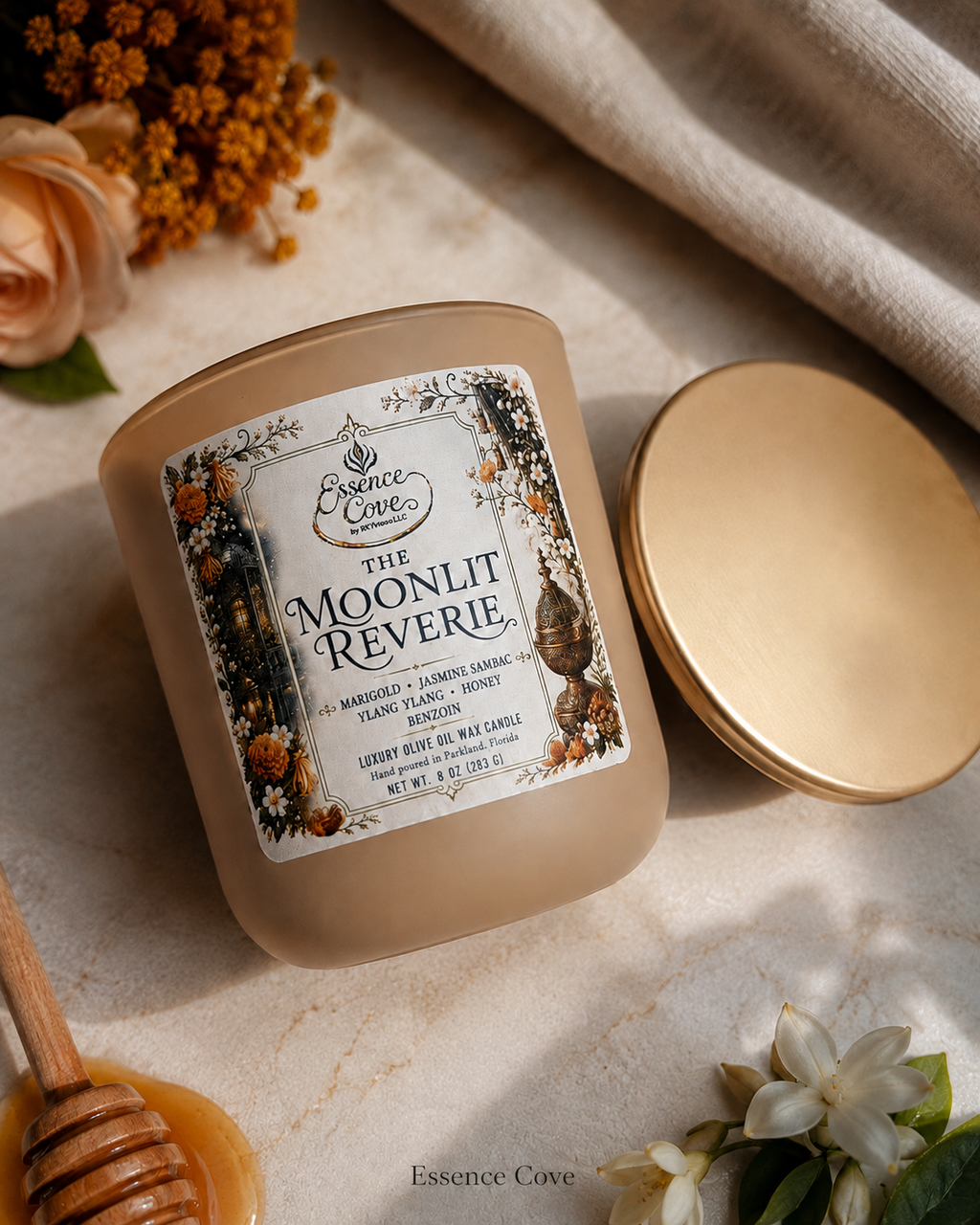 The Moonlit Reverie Luxury Olive Oil Wax Candle – 10 oz