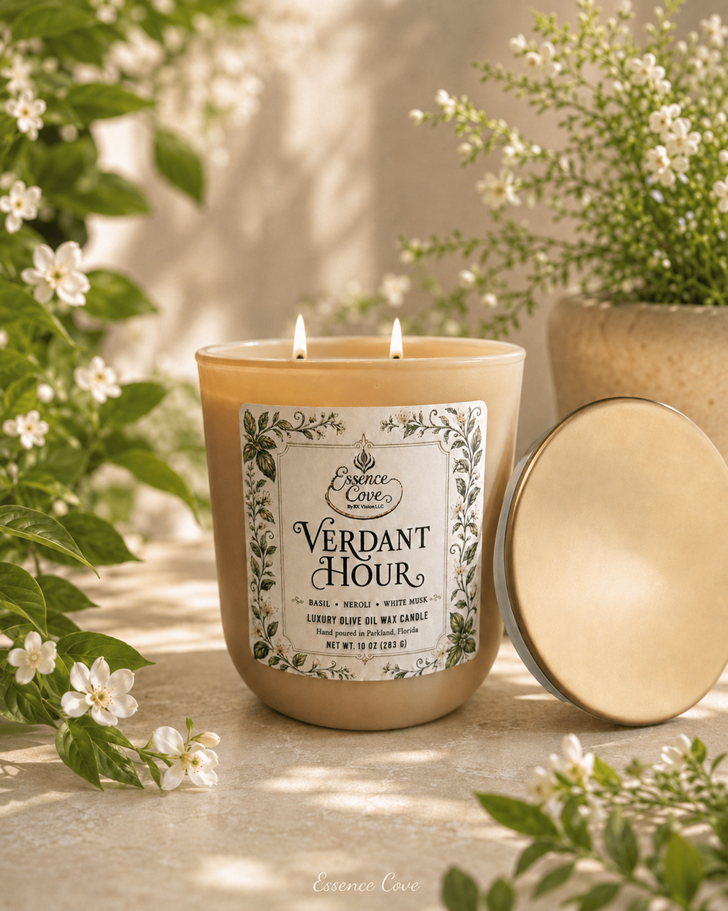 Verdant Hour Luxury Olive Oil Wax Candle – 10 oz
