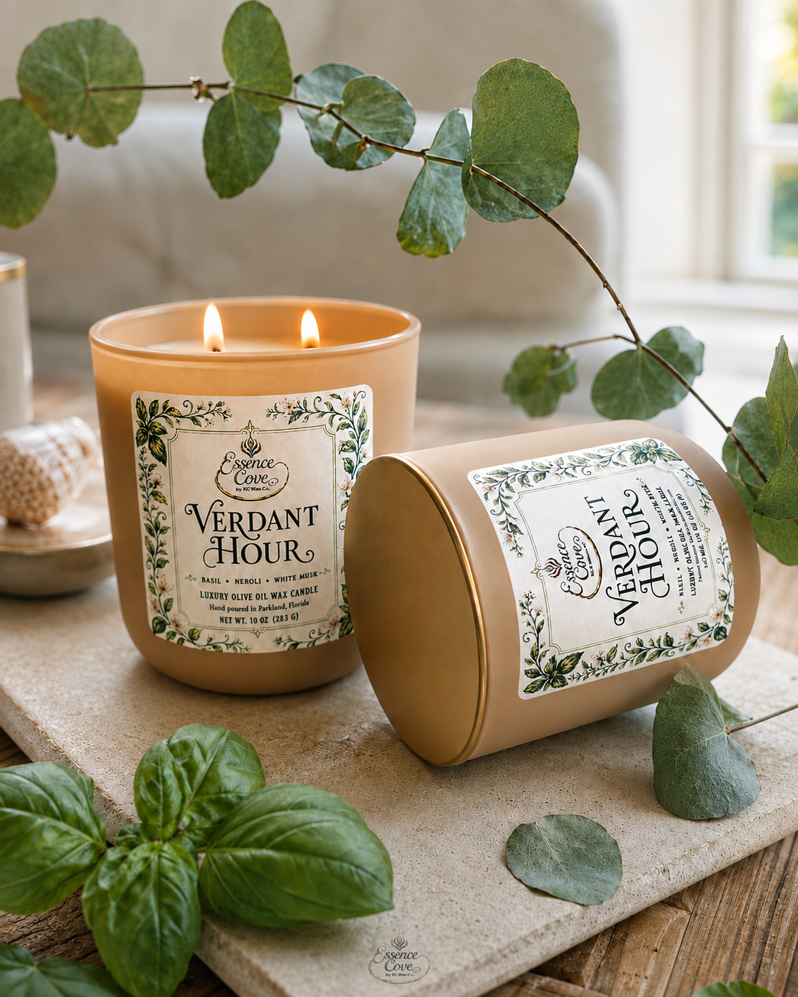 Verdant Hour Luxury Olive Oil Wax Candle – 10 oz