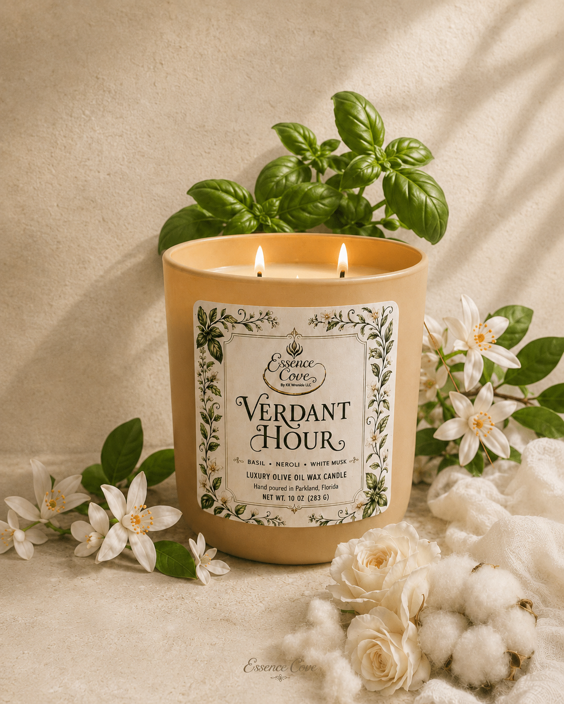 Verdant Hour Luxury Olive Oil Wax Candle – 10 oz