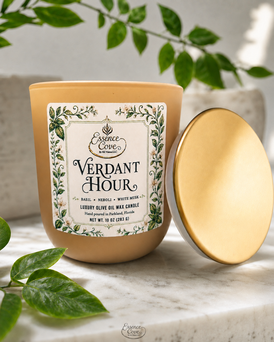Verdant Hour Luxury Olive Oil Wax Candle – 10 oz