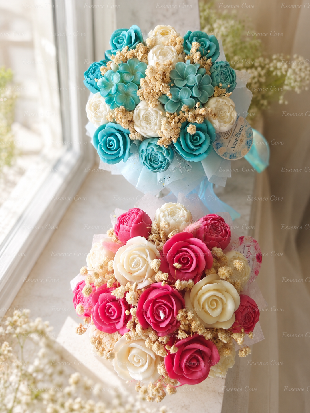 Wax Flower Boxes | Hand poured Coconut Soy Floral Bouquet