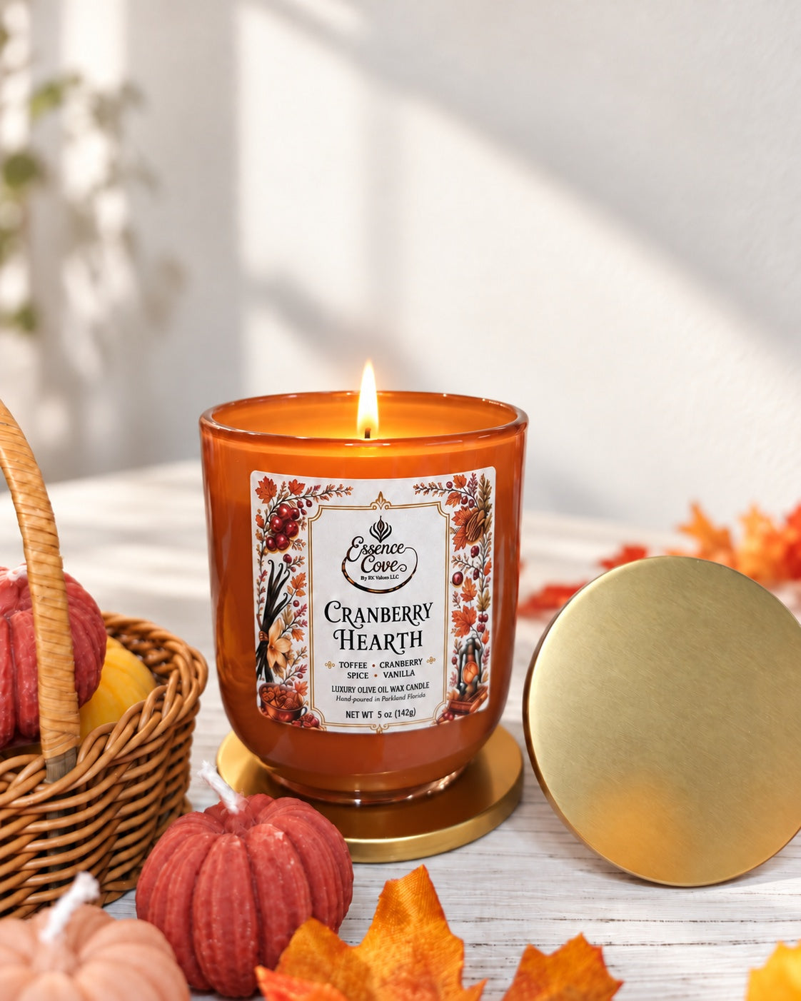 Cranberry Hearth Olive Oil Wax Candle – 5 oz