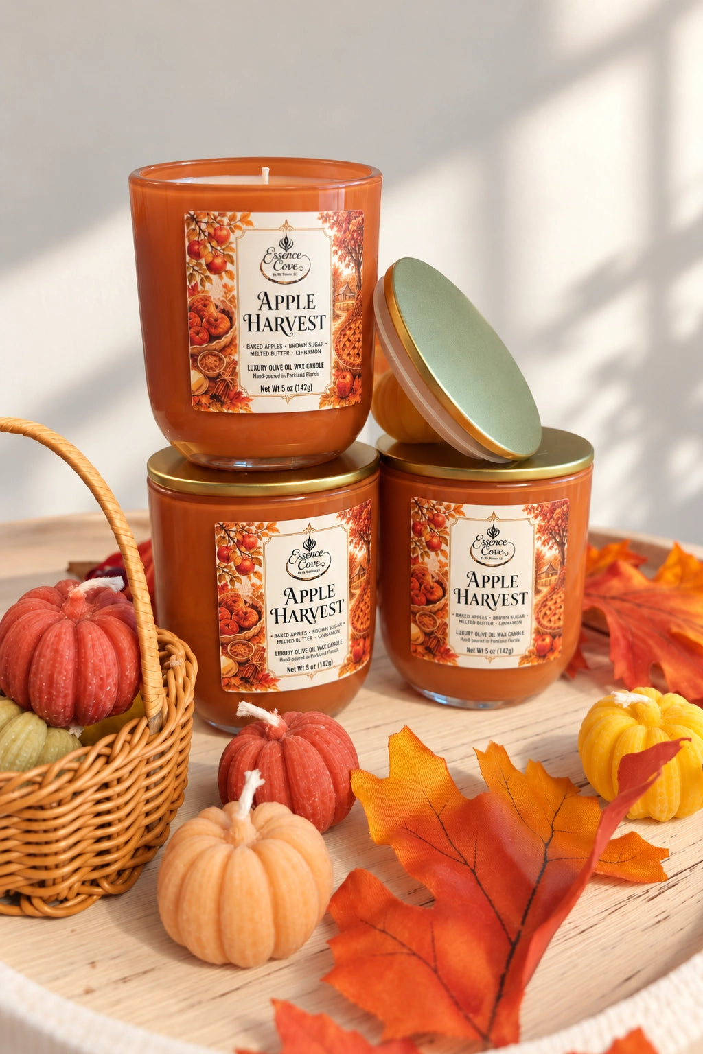Apple Harvest Olive Oil Wax Candle – 5 oz