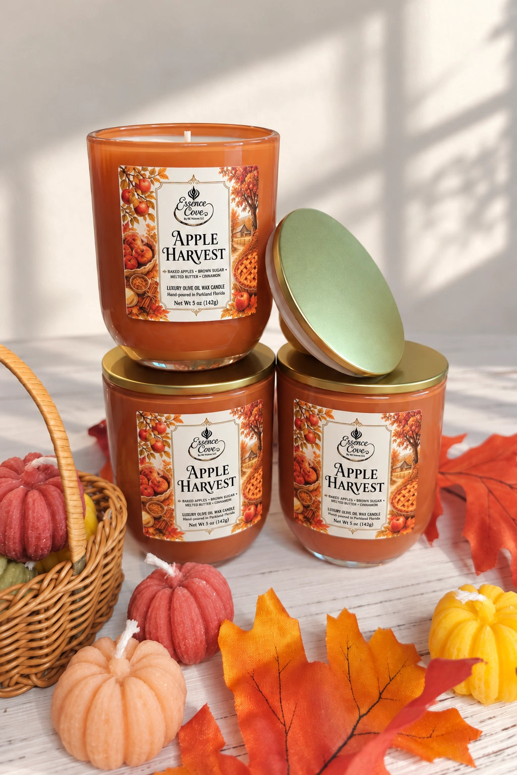 Apple Harvest Olive Oil Wax Candle – 5 oz