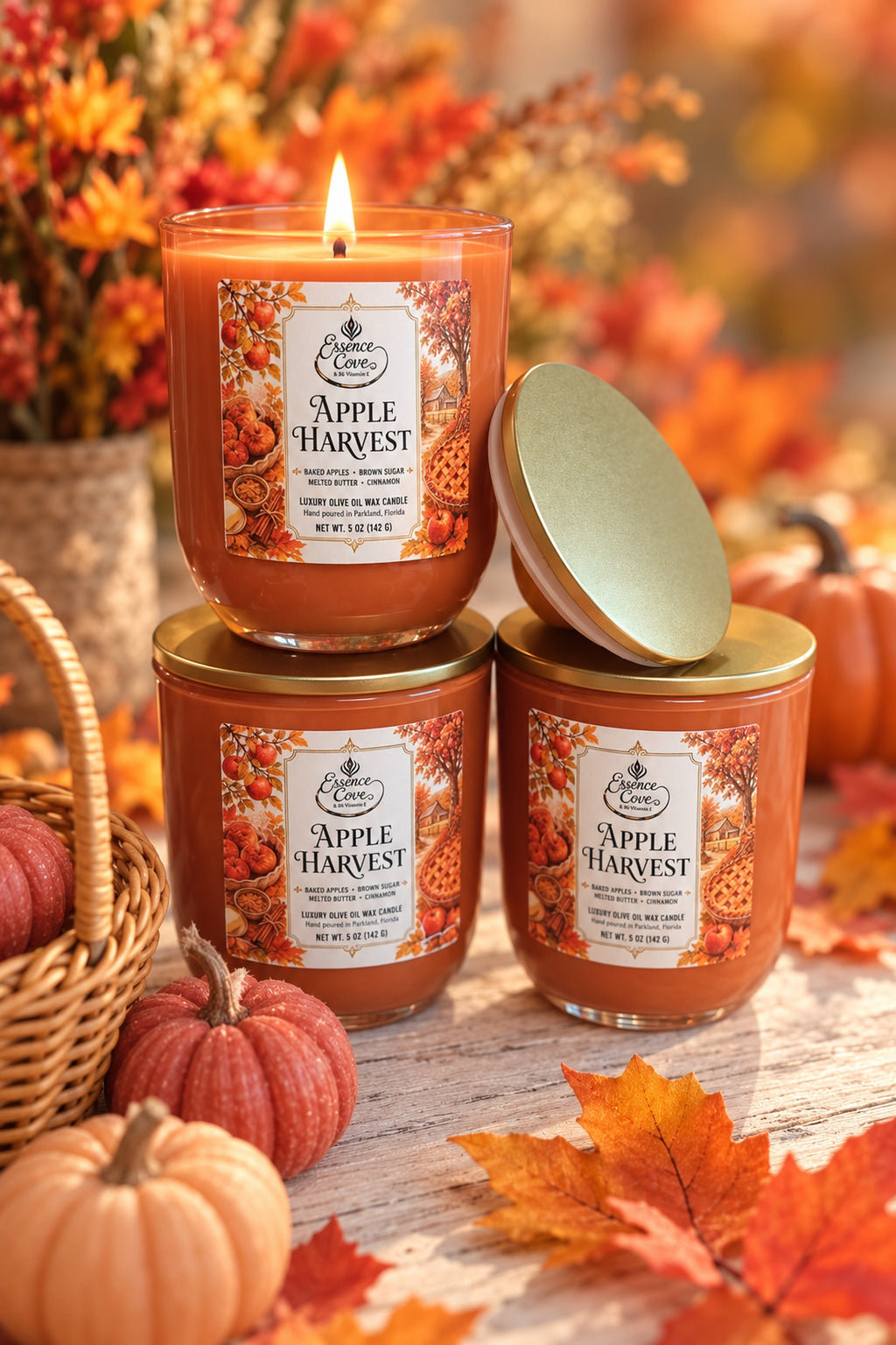 Apple Harvest Olive Oil Wax Candle – 5 oz