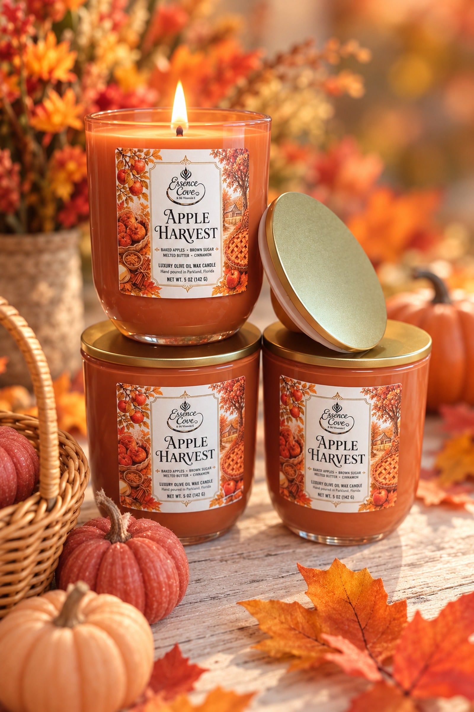 Apple Harvest Olive Oil Wax Candle – 5 oz