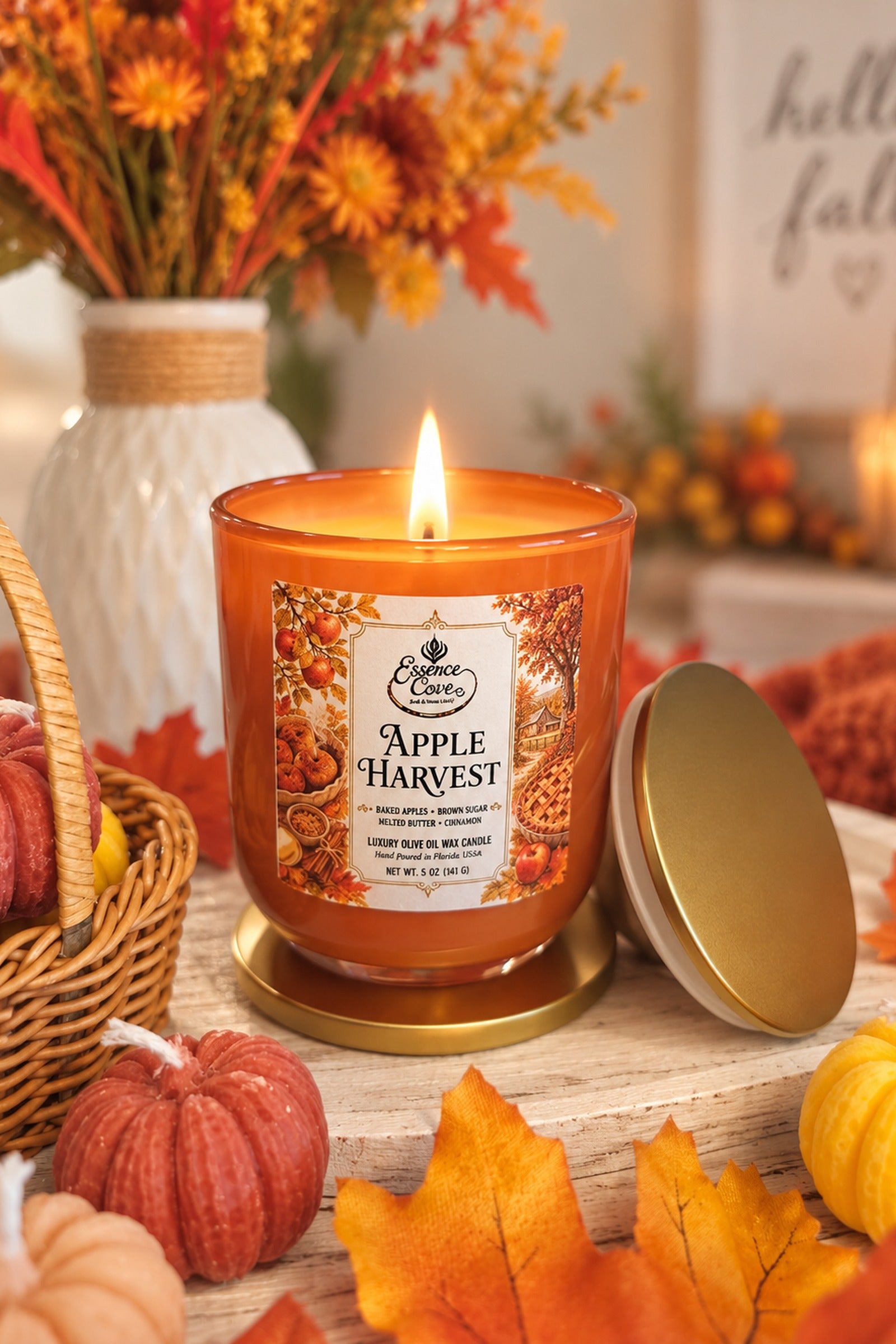 Apple Harvest Olive Oil Wax Candle – 5 oz