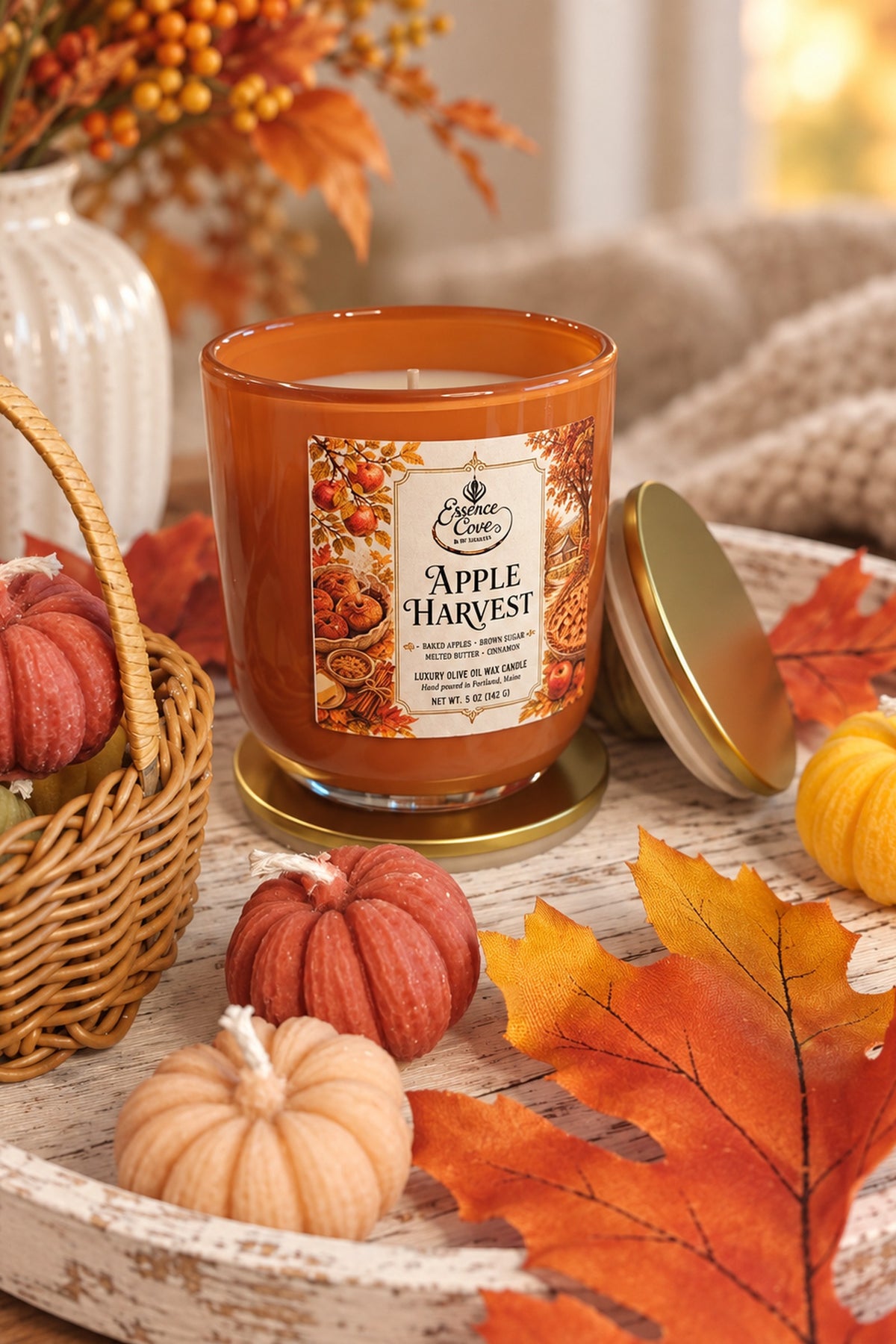 Apple Harvest Olive Oil Wax Candle – 5 oz