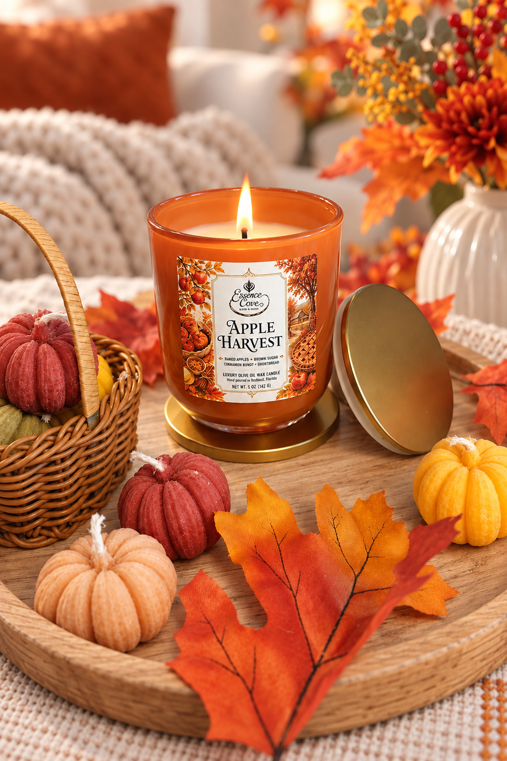 Apple Harvest Olive Oil Wax Candle – 5 oz