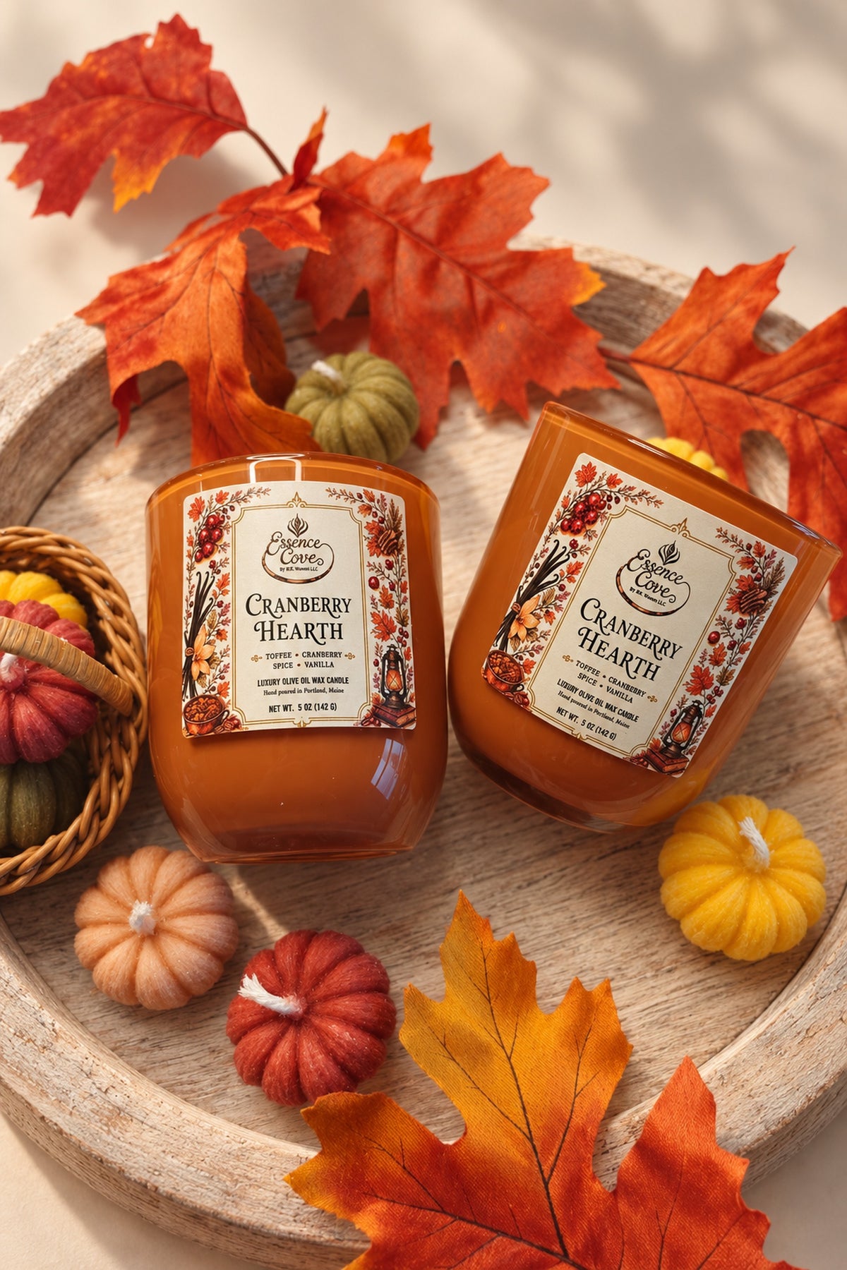 Cranberry Hearth Olive Oil Wax Candle – 5 oz