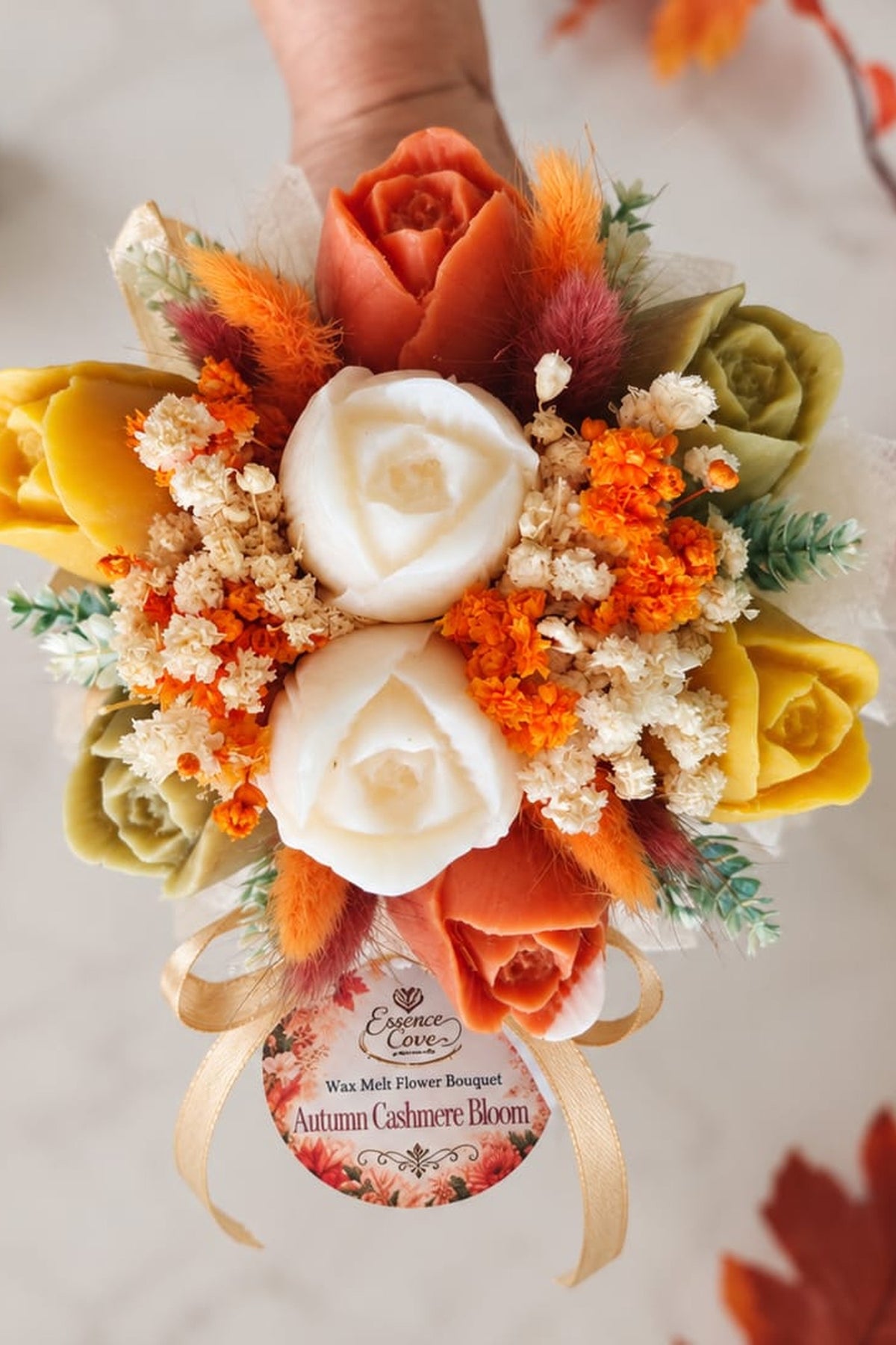 Autumn Cashmere Bloom- Scented Wax Flower Tulip Bouquet Jars