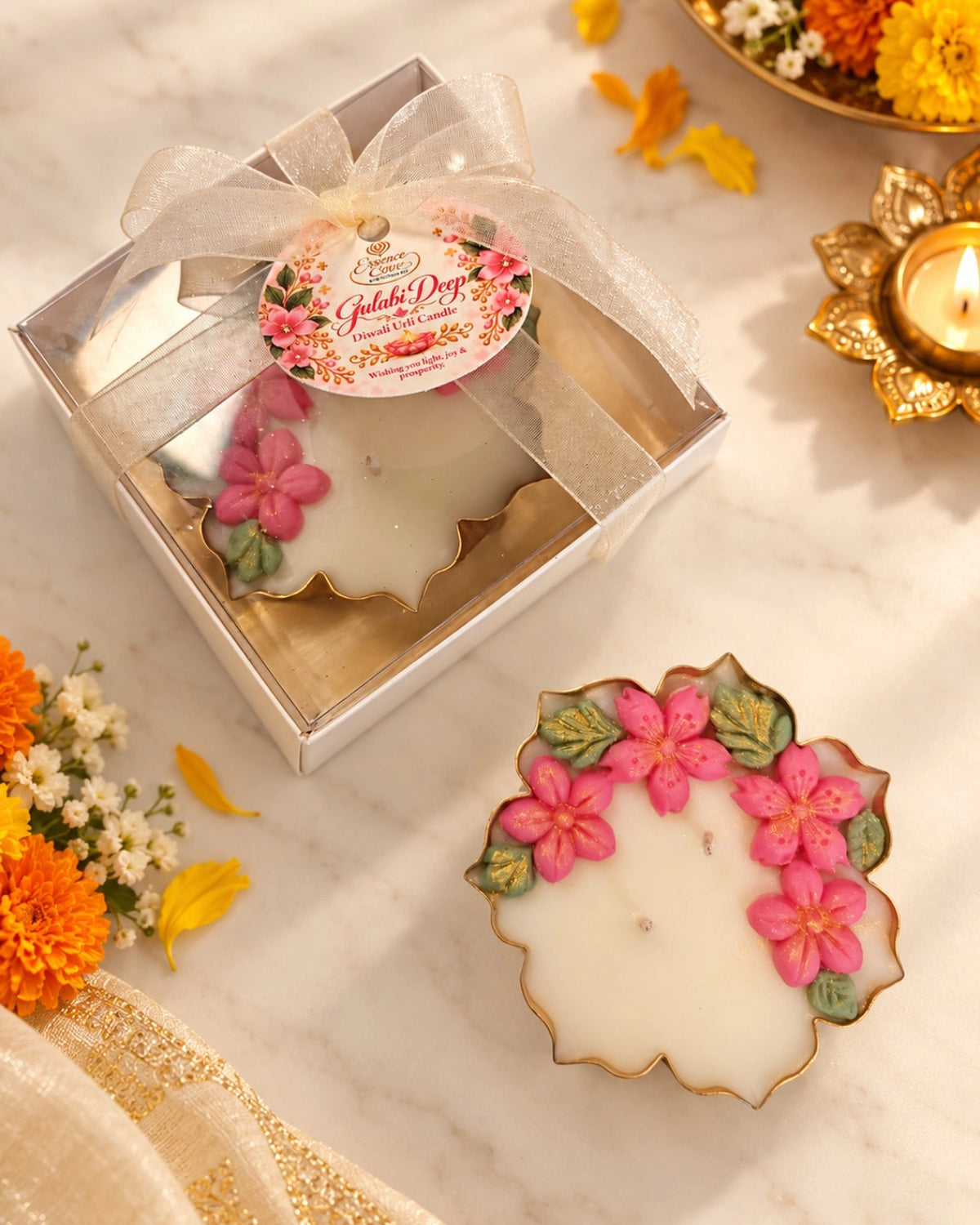Gulabi Deep Diwali Urli Candle