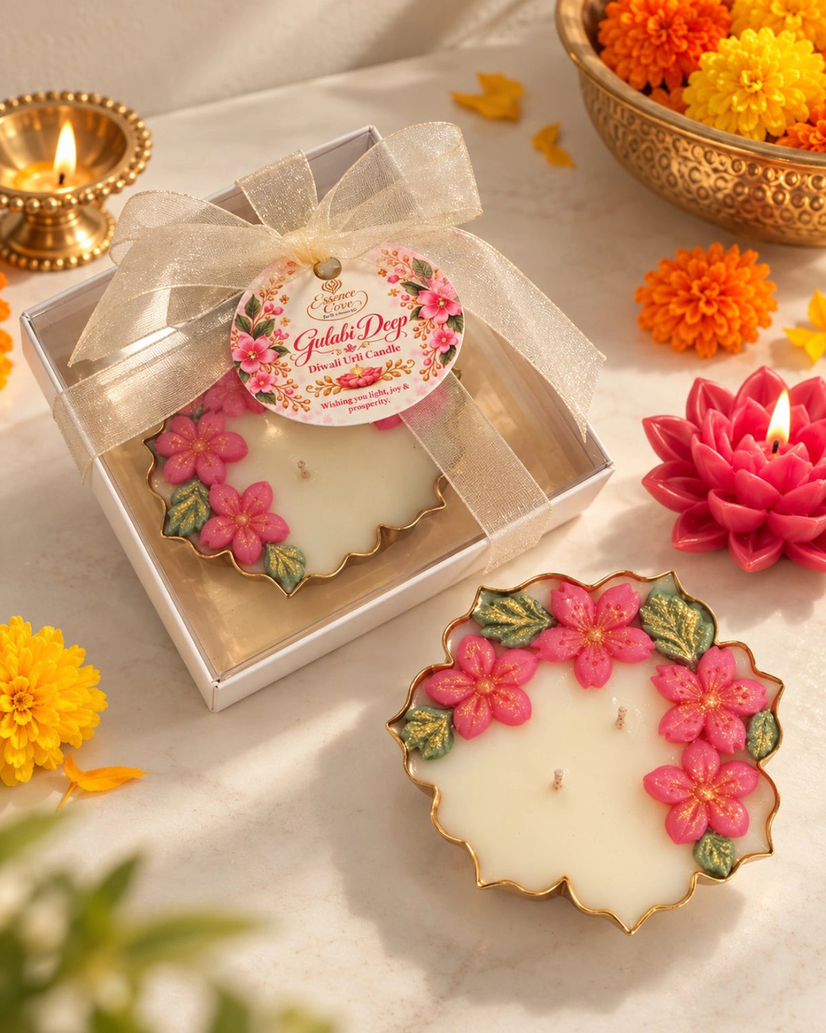 Gulabi Deep Diwali Urli Candle