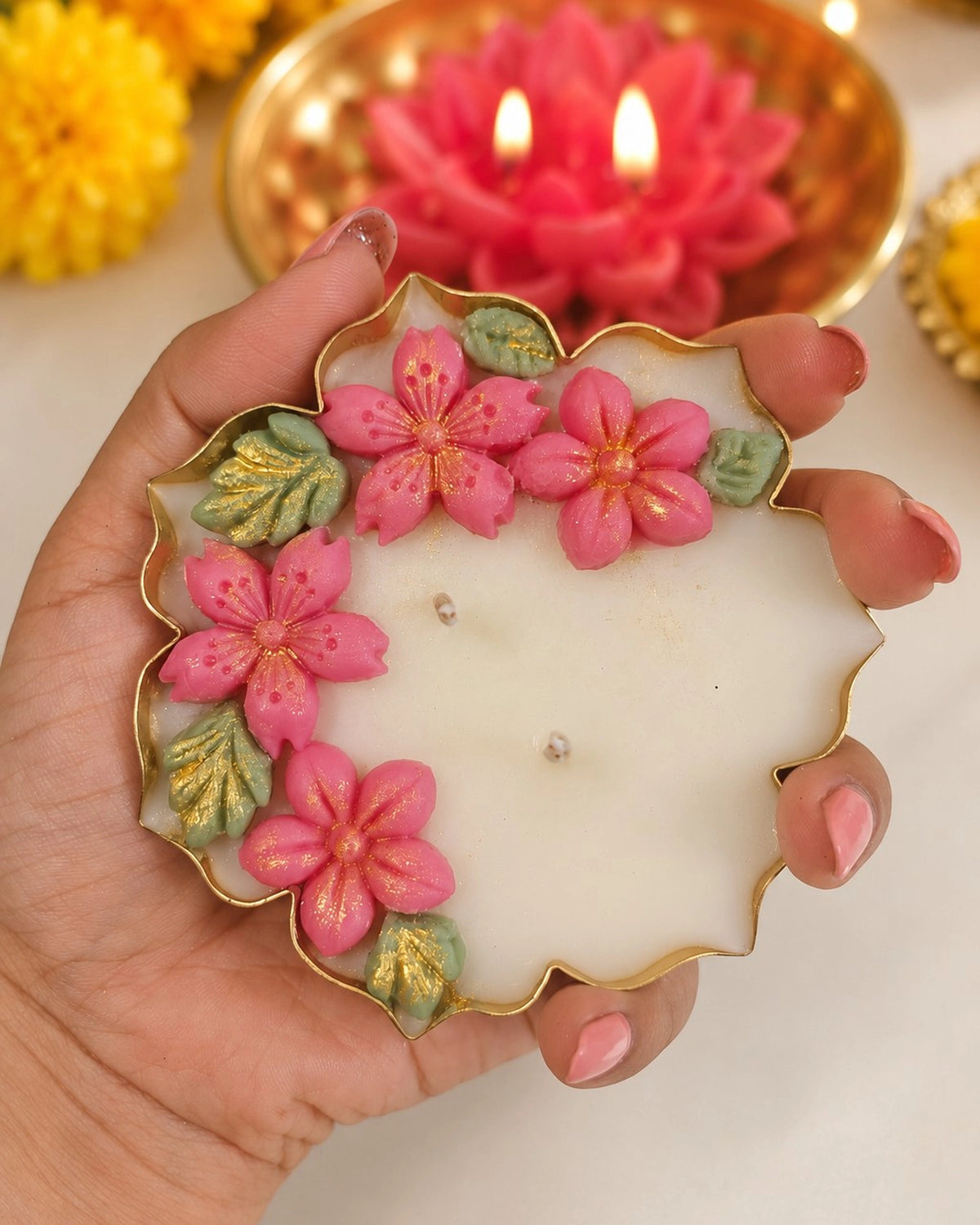 Gulabi Deep Diwali Urli Candle