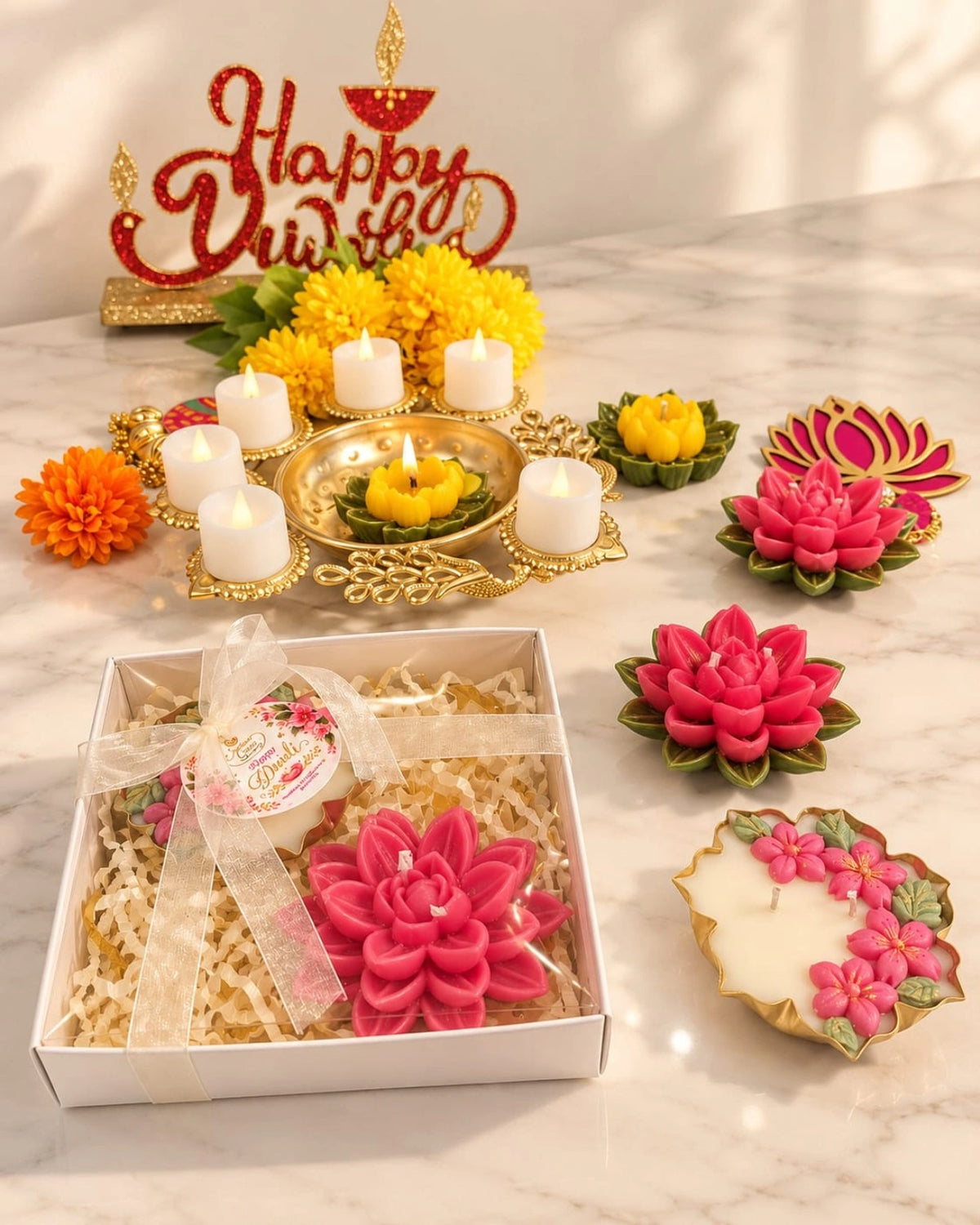 Gulabi Noor Diwali Candle Gift Set