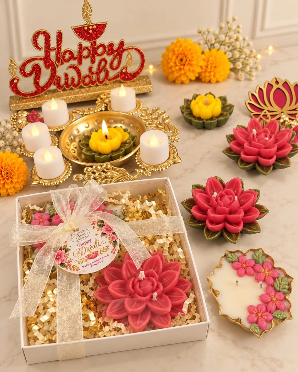 Gulabi Noor Diwali Candle Gift Set