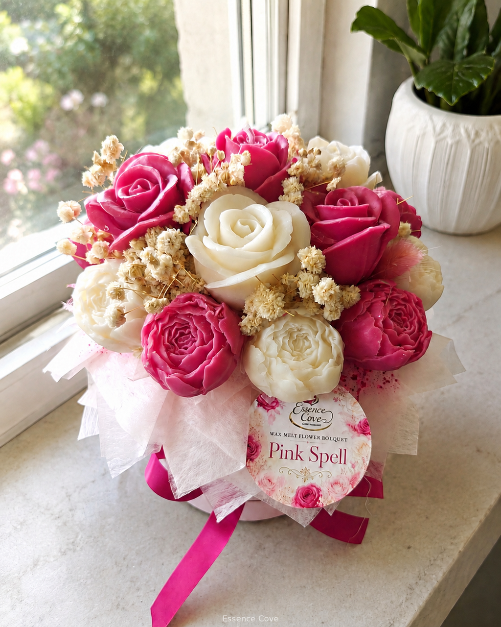 Pink Spell Scented Wax Flower Candle Bouquet Box