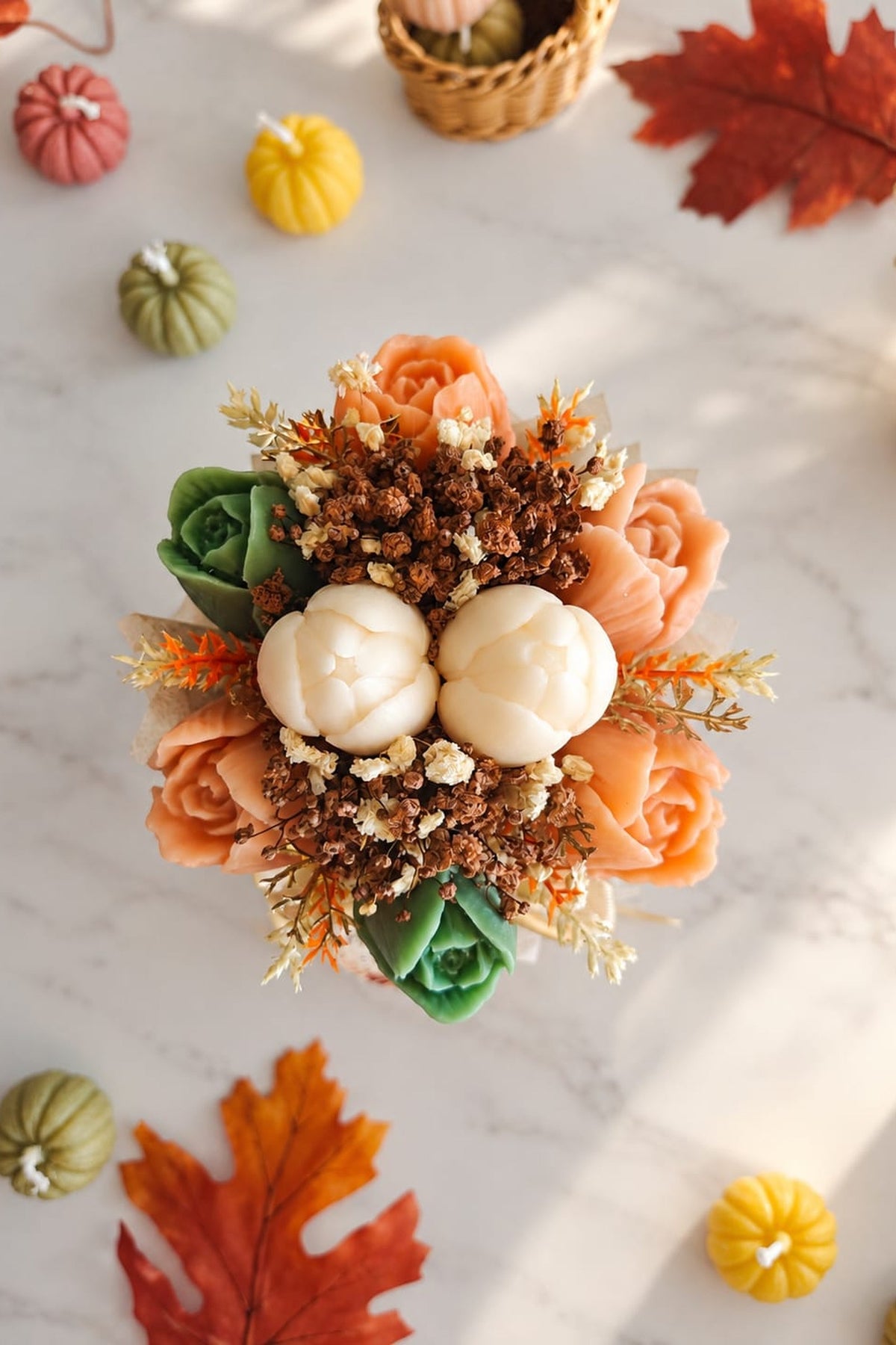 Praline Bloom- Scented Wax Flower Tulip Bouquet Jars
