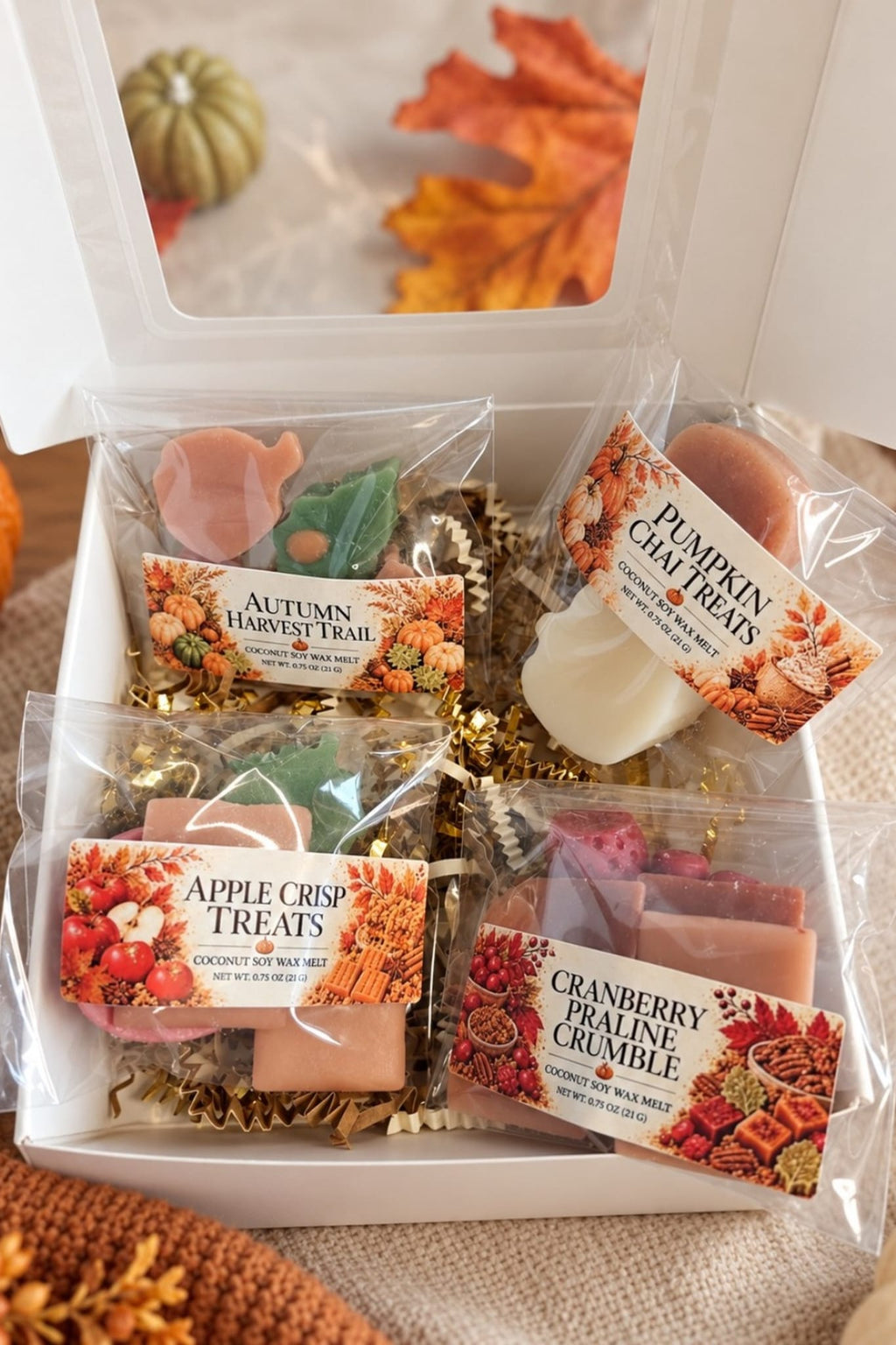 Fall Wax Melts Discovery Box | 4 Coconut Soy Wax Melt Scents