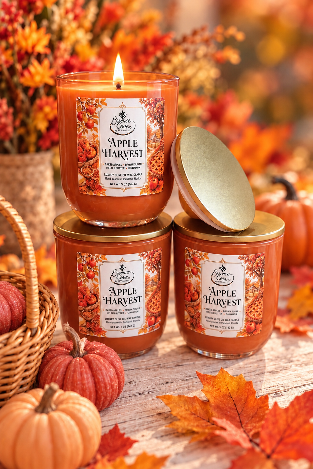 Apple Harvest Olive Oil Wax Candle – 5 oz