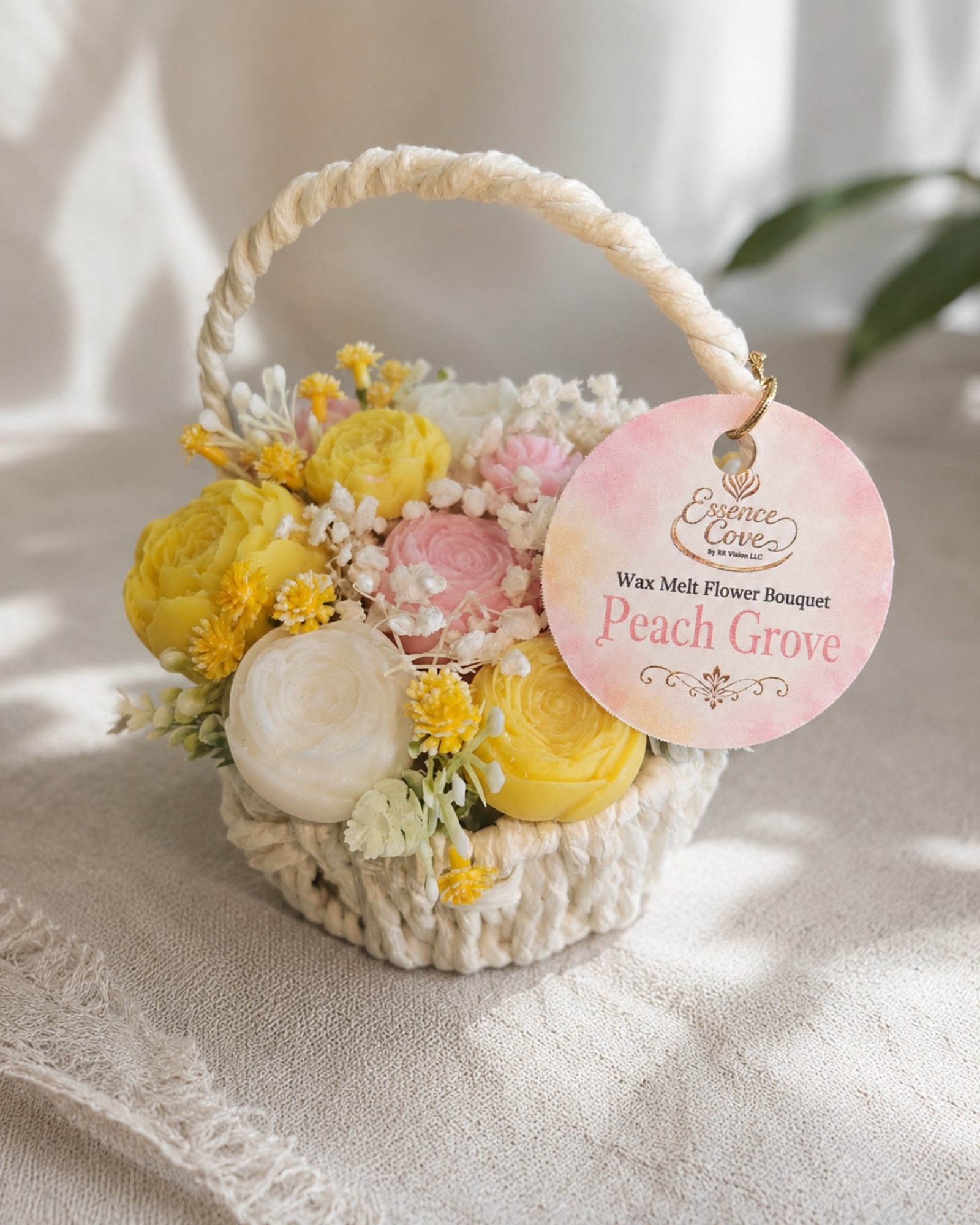Scented Wax Flower Bouquet Baskets