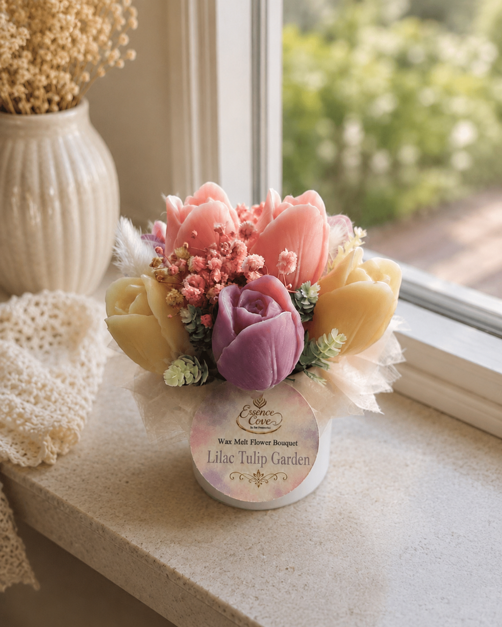 Scented Wax Flower Tulip Bouquet Jars