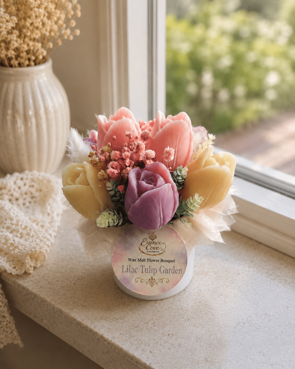 Scented Wax Flower Tulip Bouquet Jars