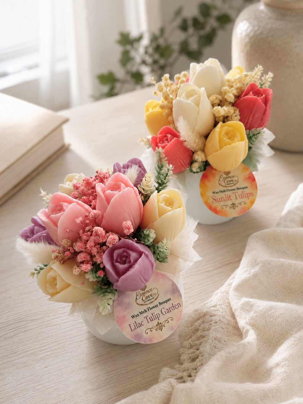 Scented Wax Flower Tulip Bouquet Jars