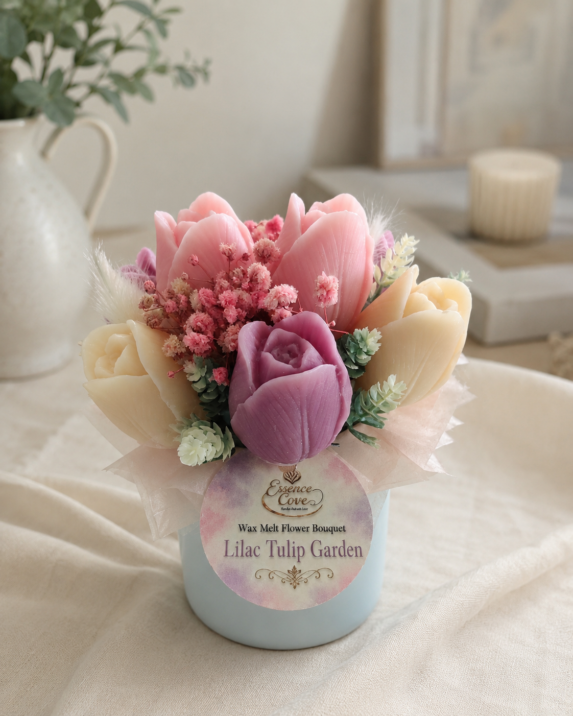 Scented Wax Flower Tulip Bouquet Jars