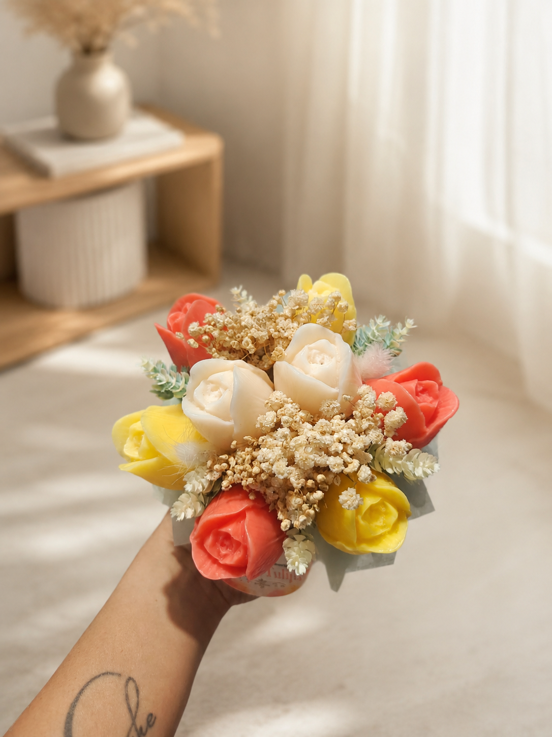 Scented Wax Flower Tulip Bouquet Jars