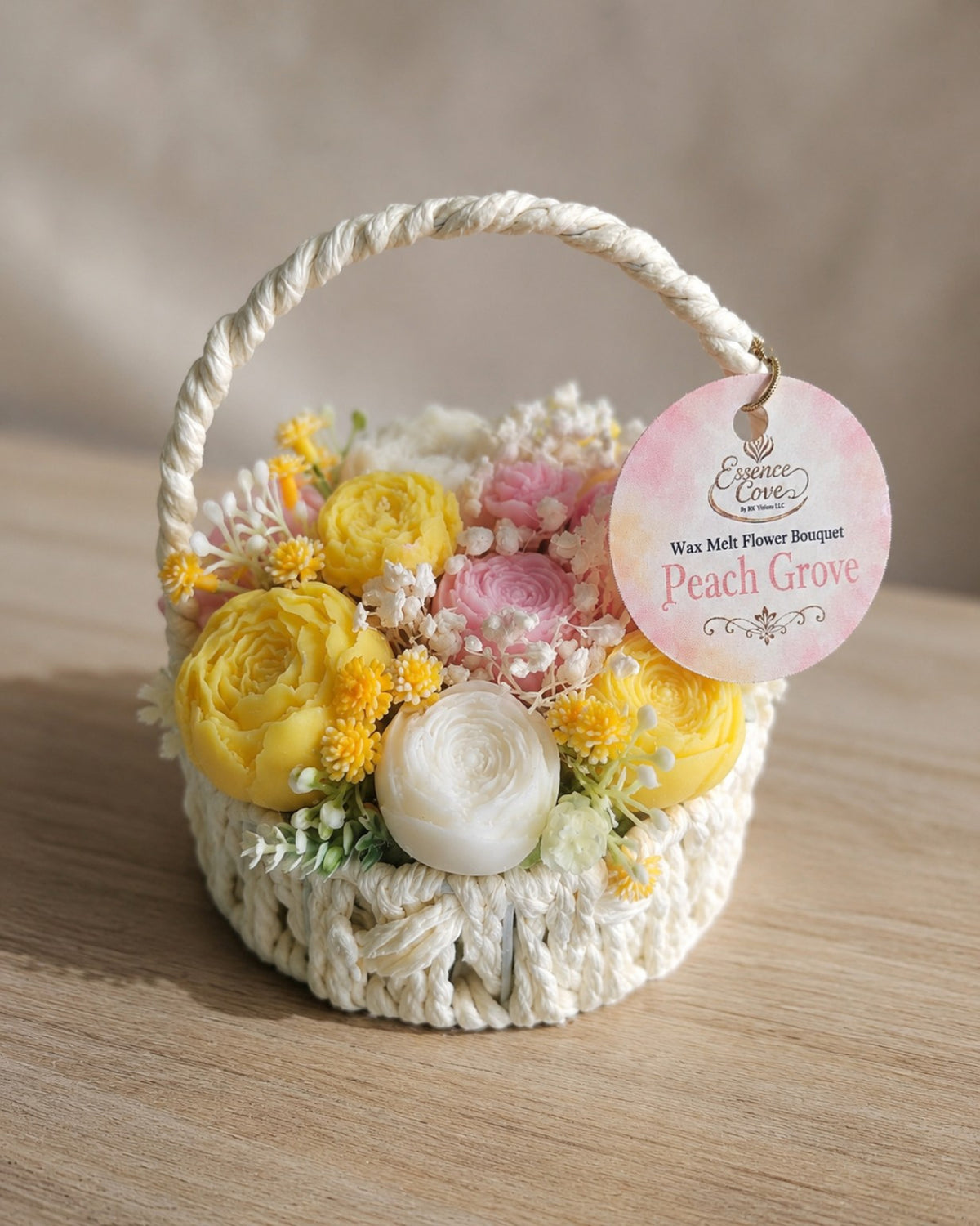 Scented Wax Flower Bouquet Baskets