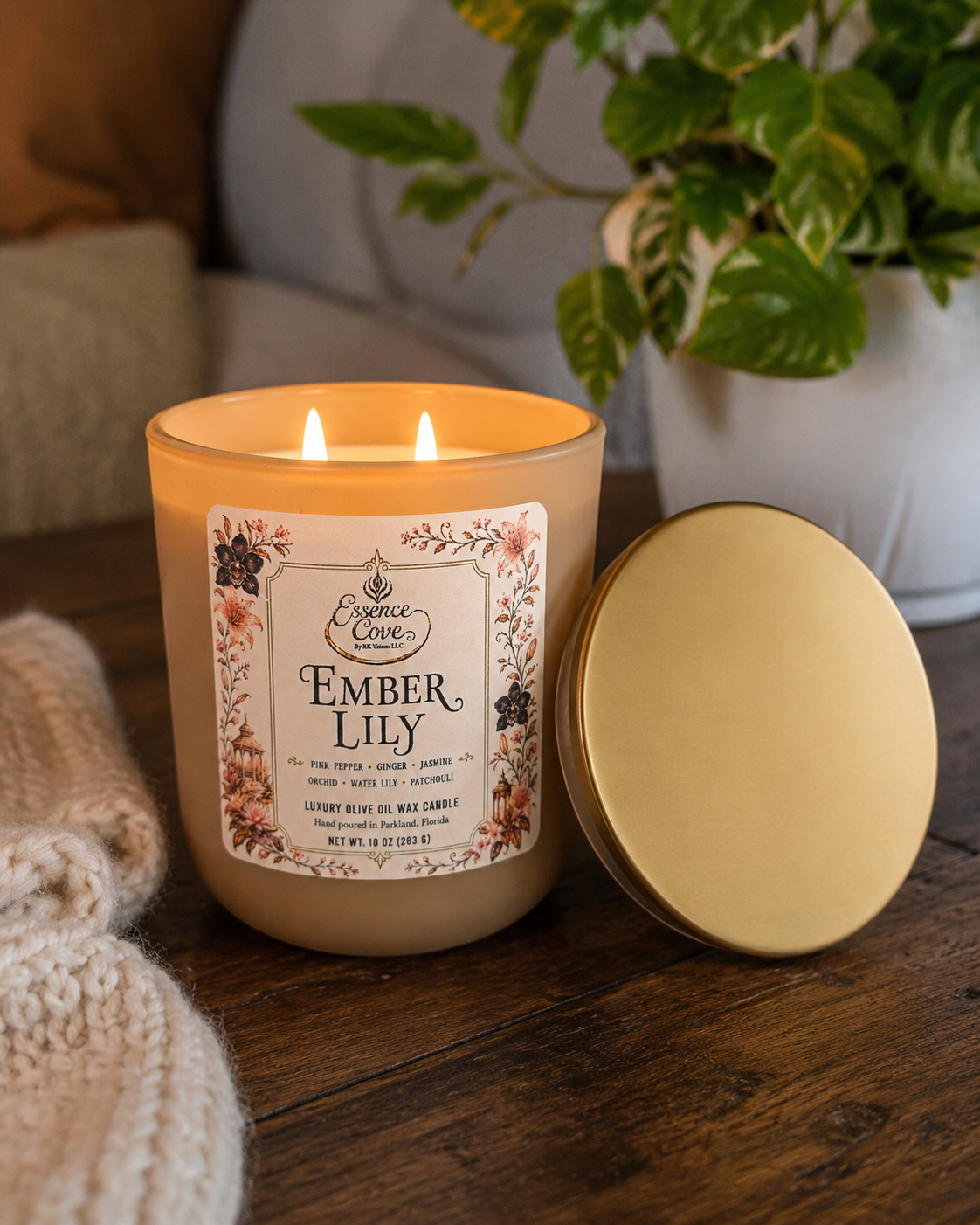 Ember Lily Luxury Olive Oil Wax Candle – 10 oz