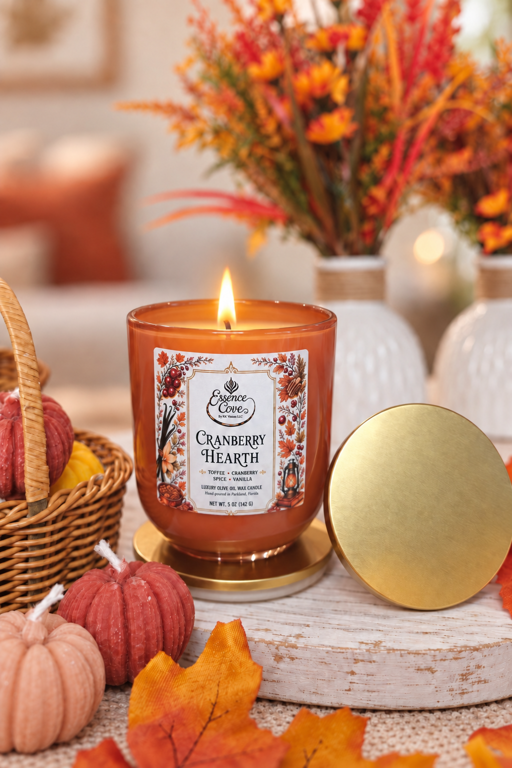 Cranberry Hearth Olive Oil Wax Candle – 5 oz