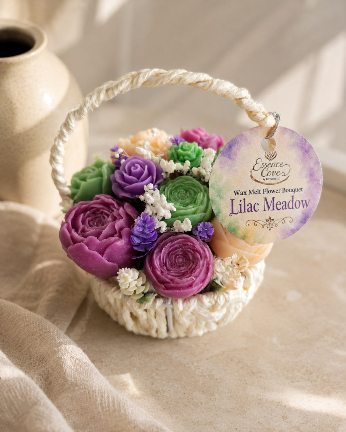 Scented Wax Flower Bouquet Baskets