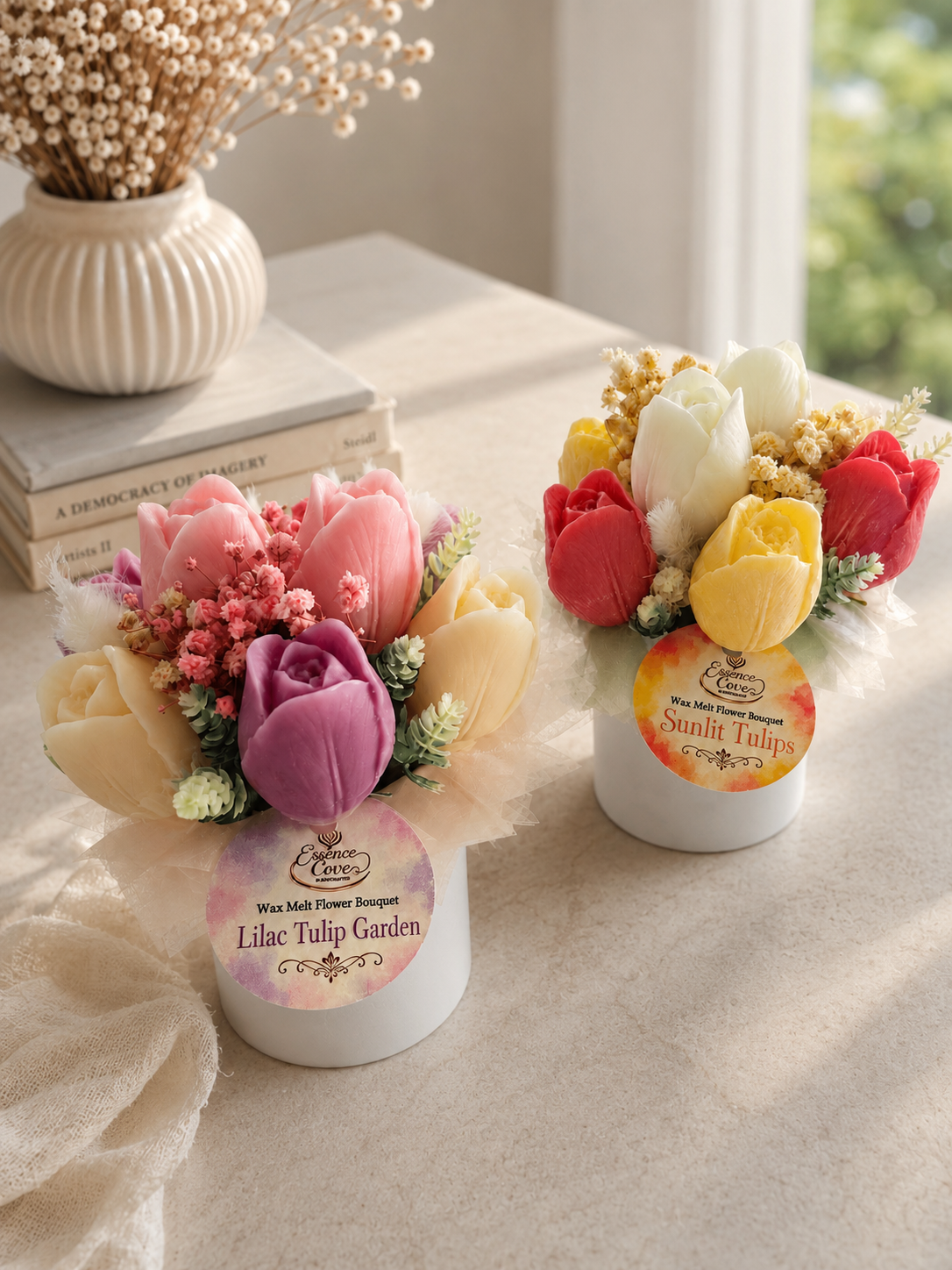 Scented Wax Flower Tulip Bouquet Jars