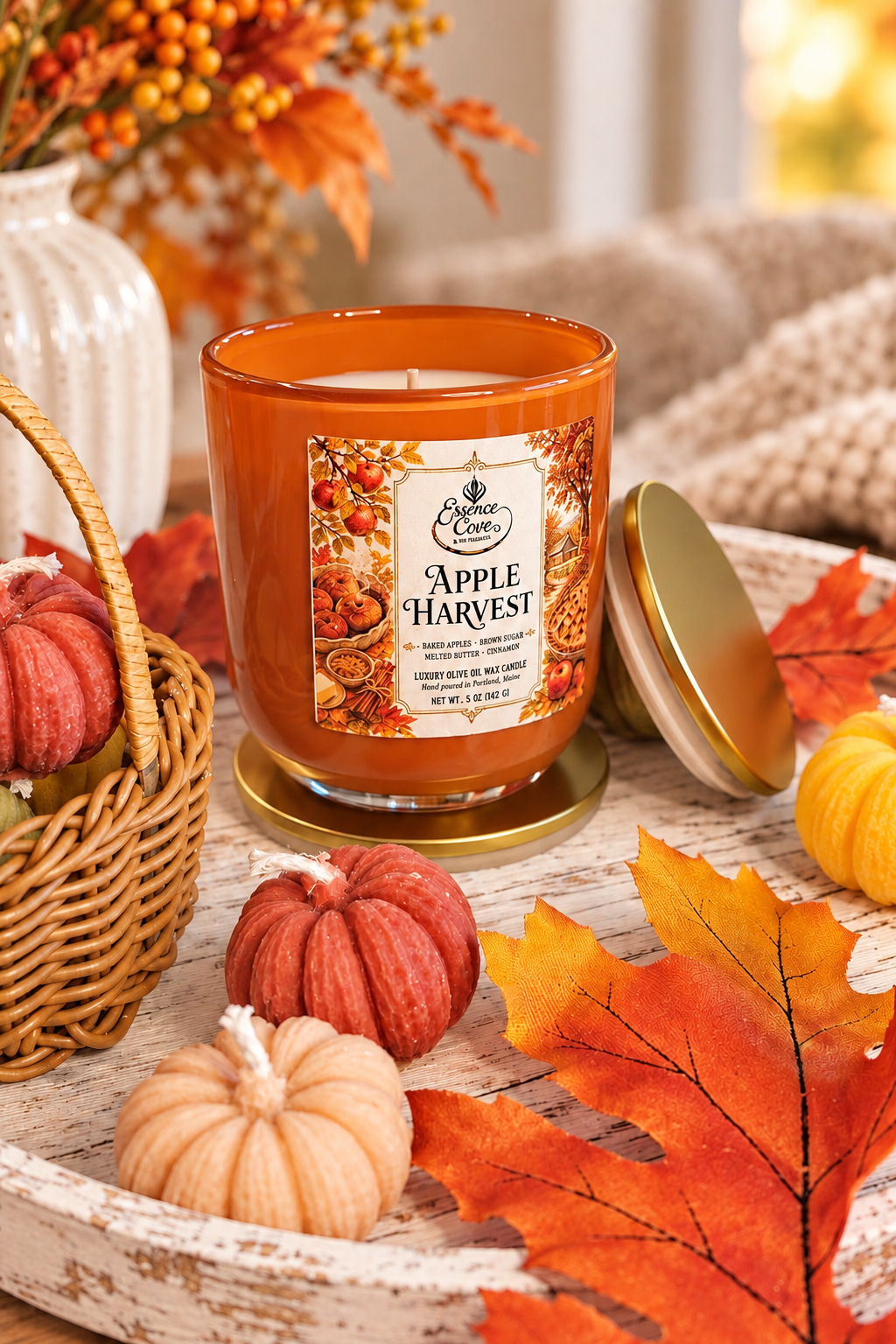 Apple Harvest Olive Oil Wax Candle – 5 oz